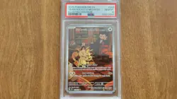 Pokemon TCG Destined Rivals Team Rockets Meowth Illustration Rare 203 Free Ship - Image 1