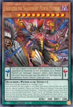 YUGIOH BLZD-EN011 Nervedo the Shadebeast Power Patron Ultra Rare 1st Edition NM - Image 1