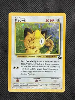 Pokemon 2000 Promo Black Star Game Boy #10 Meowth-Holo Card MP-HP Trading Card - Image 1