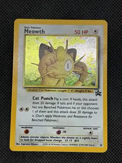 Pokemon 2000 Promo Black Star Game Boy #10 Meowth-Holo Card MP-HP Trading Card - Image 2