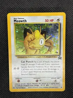 Pokemon 2000 Promo Black Star Game Boy #10 Meowth-Holo Card MP-HP Trading Card - Image 3