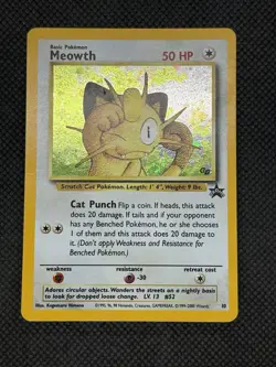 Pokemon 2000 Promo Black Star Game Boy #10 Meowth-Holo Card MP-HP Trading Card - Image 4