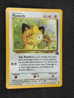 Pokemon 2000 Promo Black Star Game Boy #10 Meowth-Holo Card MP-HP Trading Card - Image 5