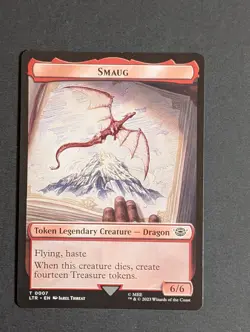 MTG Card - 1x Smaug Token - NM - Lord of the Rings: Tales of Middle Earth Dragon - Image 5