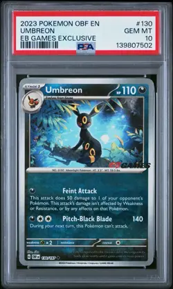 PSA 10 Umbreon 130/197 EBGames Exclusive Promo Pokemon Card EB GAMES - Image 1