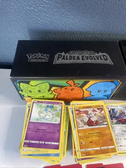 2021-2022 POKEMON CARDS And Paldea Evolved Empty Box Lot Of 300+ Cards - Image 2