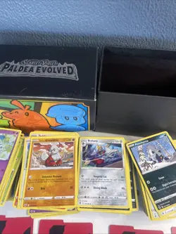 2021-2022 POKEMON CARDS And Paldea Evolved Empty Box Lot Of 300+ Cards - Image 3