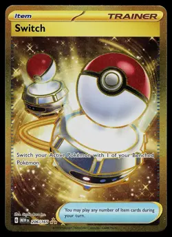 Pokemon Card - Switch Scarlet & Violet 151 206/165 Hyper Rare Full Art Gold Holo - Image 1