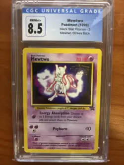 CGC 8.5 NM-MINT+ Mewtwo # 3 WB Movie WOTC Black Star PROMO Pokemon Card - Image 1