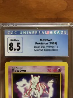 CGC 8.5 NM-MINT+ Mewtwo # 3 WB Movie WOTC Black Star PROMO Pokemon Card - Image 3