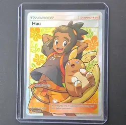 Pokemon TCG Hau 144/145 Full Art Holo Ultra Rare Trainer SM-Guardians Rising - Image 1