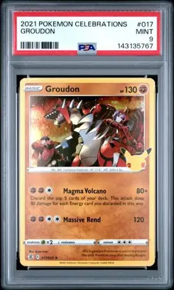 GROUDON - 2021 POKEMON SWORD & SHIELD CELEBRATIONS #017/025 - PSA 9 - Image 1