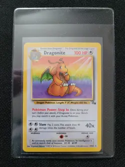 Pokemon fossil red logo 3rd print 1999 2000 Dragonite 19/62 - Image 3