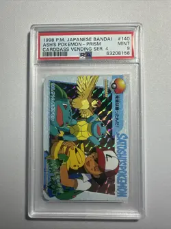 1998 p.m. Japanese Bandai Ash's Pokemon PSA Mint 9 - Image 1
