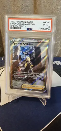 2023 Pokemon Crown Zenith Full Art Cynthia's Ambition #GG60 PSA 6 - Image 1