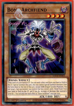 Yugioh! Bone Archfiend SDCK-EN003 (Common) 1st Ed “Red Dragon Archfiend Support” - Image 1