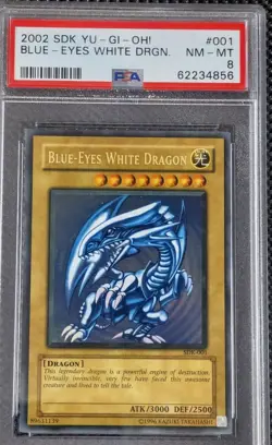 Yu-Gi-Oh 2002 SDK-001 Blue-Eyes White Dragon PSA 8 NM-MT Vintage - Image 1