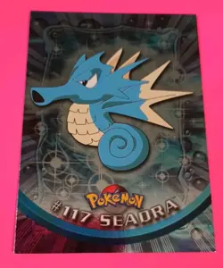 POKEMON Topps Card #117 SEADRA HOLO Rare VLP/EX Blue Logo TV Animation 2000! - Image 1