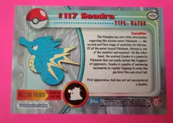 POKEMON Topps Card #117 SEADRA HOLO Rare VLP/EX Blue Logo TV Animation 2000! - Image 5