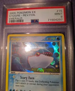 Pokemon 2005 EX Emerald Kyogre 15/106 Reverse Holo Rare PSA 9 MINT STAMPED - Image 2