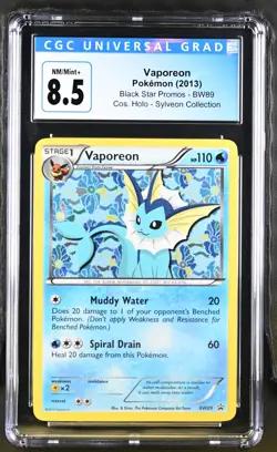 VAPOREON BW89 BLACK STAR PROMOS POKEMON CGC 8.5 NM/MINT+ (New Label 9) - Image 1