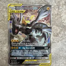 Pokemon TCG Pikachu & Zekrom GX TAG TEAM Promo Holo SM168 Basic HP240 - Image 1