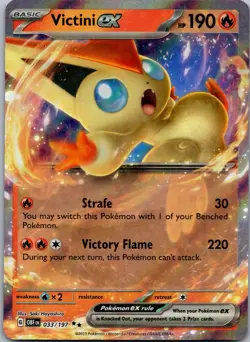 Victini ex 033/197 Double Rare Obsidian Flames Pokemon NM - Image 1