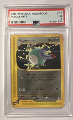 2003 POKEMON AQUAPOLIS #52 MAGNEMITE PSA 5 EX - Image 1