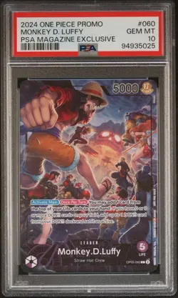 One Piece PSA 10 Monkey D. Luffy 060 PSA Magazine Exclusive Promo 2024 English - Image 1