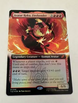 Magic the Gathering Avatar Roku Firebender #0191 Extended Art FOIL Mythic MTG - Image 1