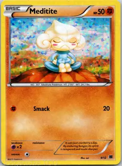 Meditite 009/012 Holofoil Promo McDonald's Promos 2015 Pokemon Holo NM - Image 1