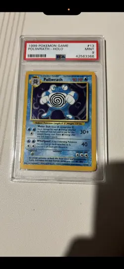 PSA 9 Poliwrath Holo 13/102 Base Set Unlimited Rare WOTC 1999 POKEMON - Image 1