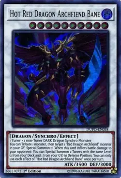 Hot Red Dragon Archfiend Bane - DUPO-EN058 - Ultra Rare - 1st Edition - Lightly - Image 1
