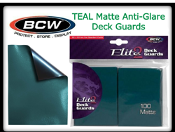 100 BCW Matte Deck Guards TEAL Sleeves For Standard Cards Protector Anti-Glare - Image 1