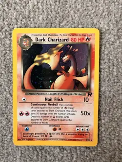 Pokemon Cards Dark Charizard 4/82 Team Rocket Holo SWIRL Rare LP - Image 1