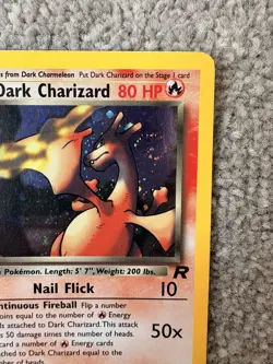 Pokemon Cards Dark Charizard 4/82 Team Rocket Holo SWIRL Rare LP - Image 3