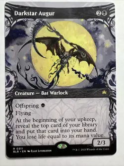 MTG Darkstar Augur, Borderless Bloomburrow Rare Black Creature Card, NM Mint - Image 1