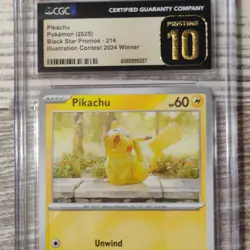 Pokemon CGC Pristine 10 Pikachu Illustration Contest 2024 Promo Card #214 - Image 1
