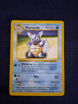 Pokemon TCG Shadowless Base Set Wartortle 42/102 LP - Image 2