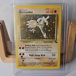 Pokemon TCG Hitmonlee Fossil Holo Rare Unlimited 7/62 1999 NM - Image 1
