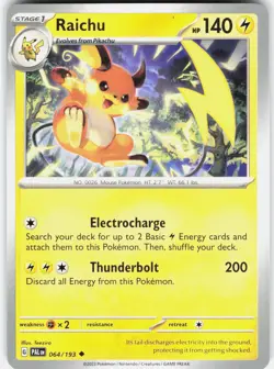 Raichu 064/193 Uncommon Paldea Evolved Pokemon Near Mint - Image 1