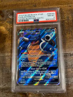 POKEMON 2019 SM Promo GX Prem Collection Full Art BLASTOISE GX #SM189 PSA 8 - Image 1