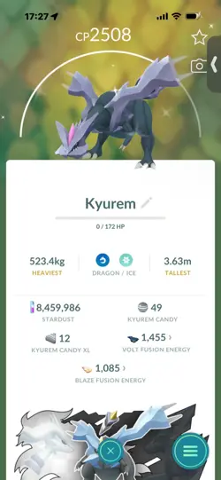Pokemon Go Legendary Shiny Kyurem - Image 1