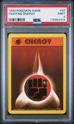 1999 POKEMON GAME BASE SET UNLIMITED 97 FIGHTING ENERGY PSA 9 MINT - Image 1