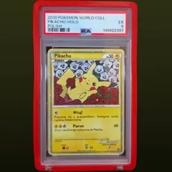 2010 POKEMON WORLD COLLECTION POLISH PIKACHU HOLO PSA 5 - Image 1