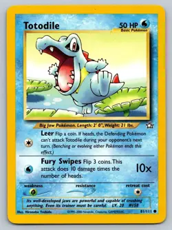 Totodile 81/111 Common Neo Genesis Pokemon Unlimited Lightly Played - Image 1