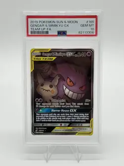 Pokemon 2019 Gengar & Mimikyu GX 165/181 Alt Art Team Up GEM MINT PSA 10 - Image 1