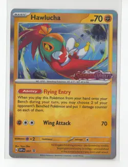 Pokemon TCG Hawlucha 007 Black Star Promo Scarlet & Violet Pre Release Nm - Image 1