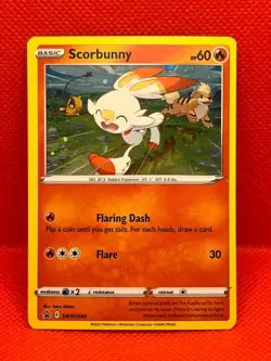 Pokemon Tcg Scorbunny SWSH244 Sword & Shield Holo Cosmos - Image 1