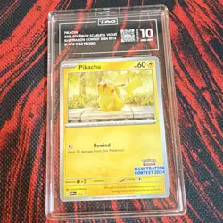 TAG 10 Pikachu 2025 SV Promo Black Star #214 Holo Illustration Contest 2024 - Image 1